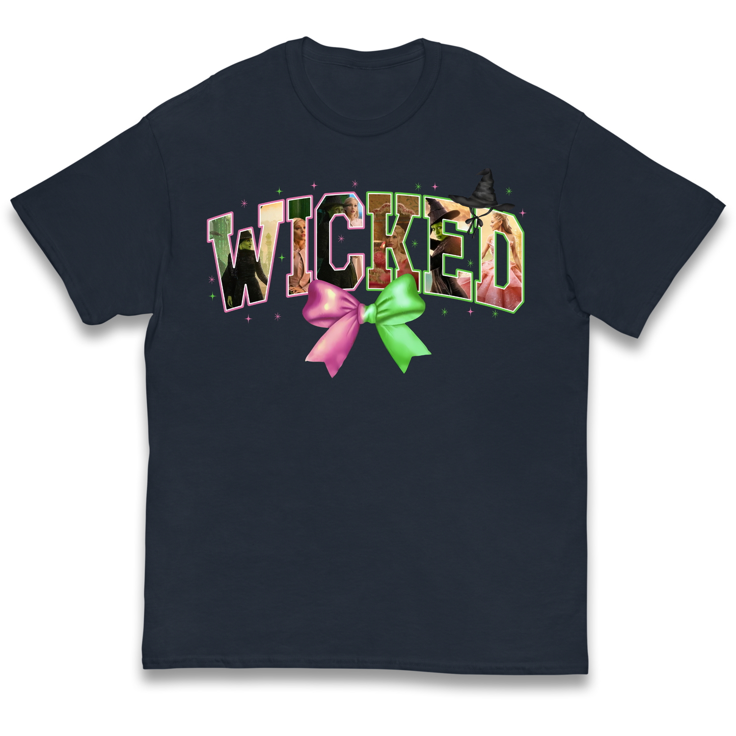 Wicked Pink and Green Bow Kids T Shirt 