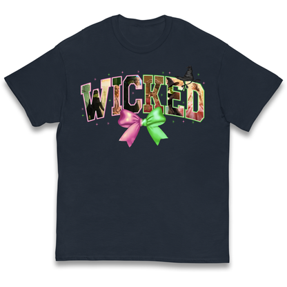 Wicked Pink and Green Bow Kids T Shirt 