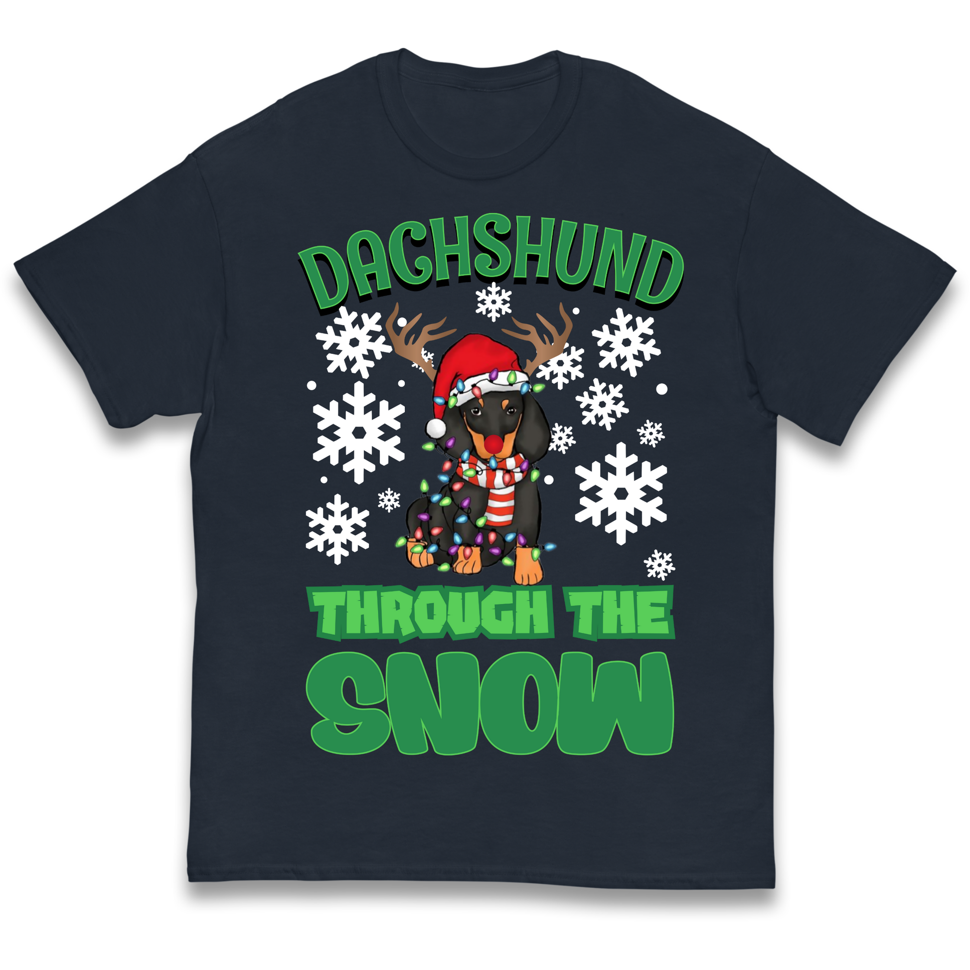 Dachshund Through The Snow Christmas kids t shirt