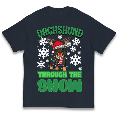 Dachshund Through The Snow Christmas kids t shirt
