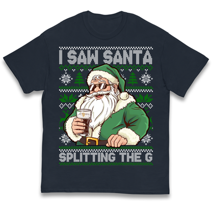 Santa Splitting The G Kids T Shirt