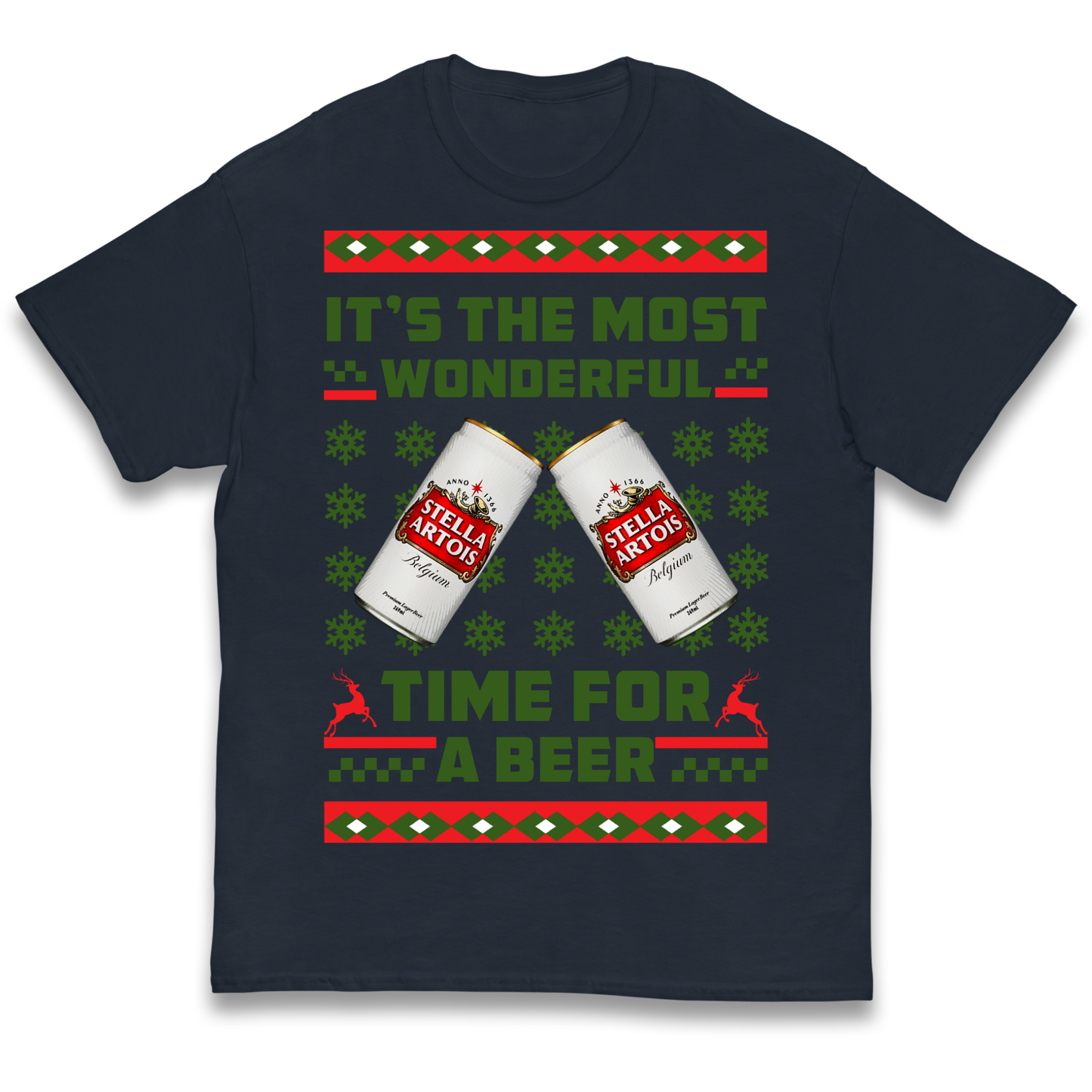 Its The Most Wonderful Time for A Beer Stella Christmas kids t shirt