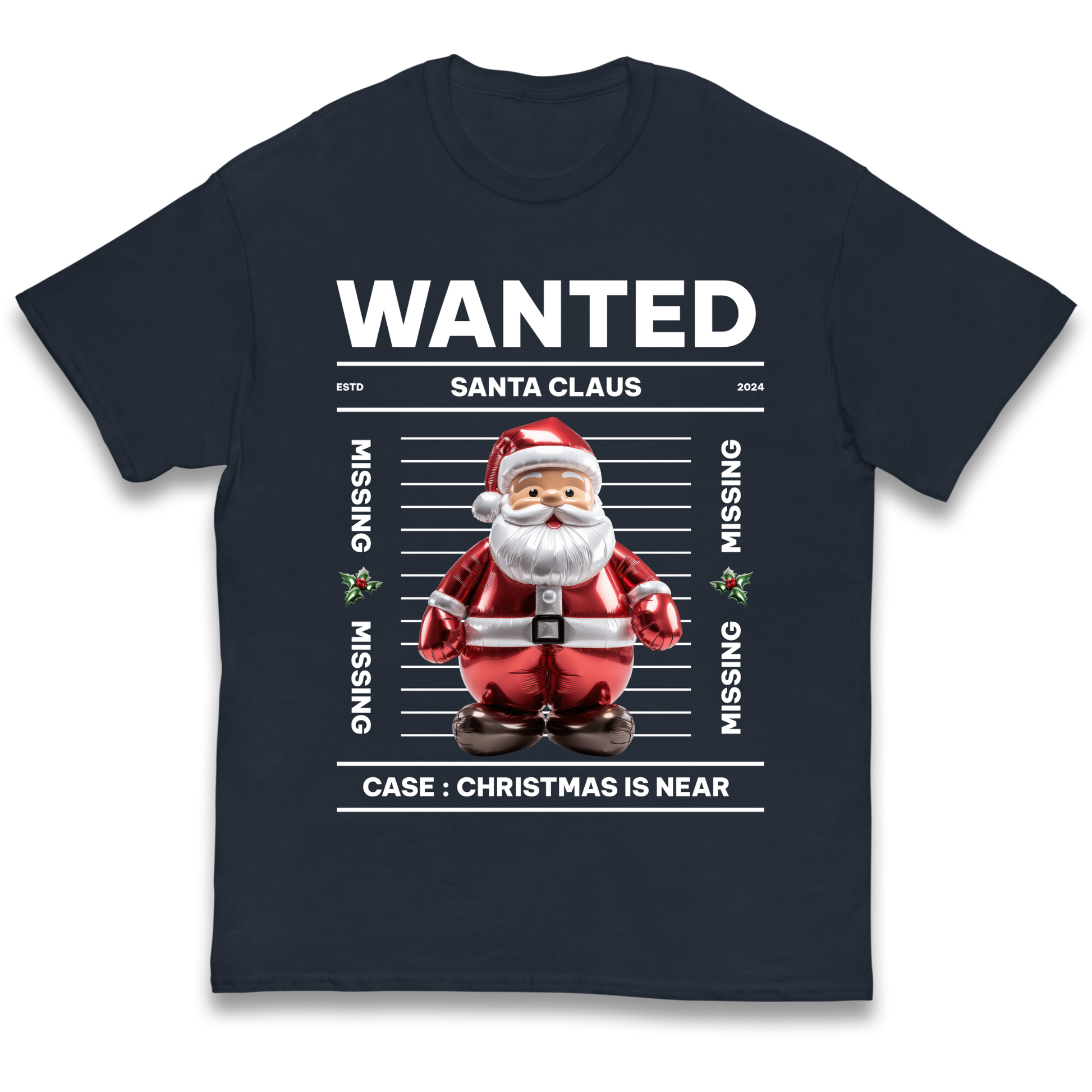 Wanted Santa Claus Christmas kids t shirt