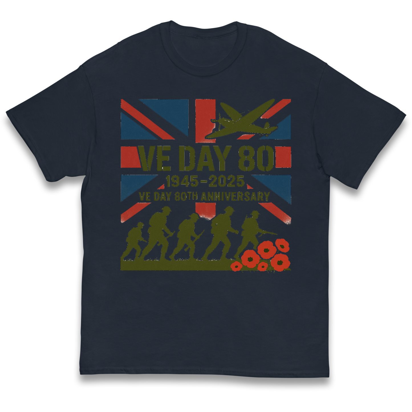 VE Day 80th Anniversary 1945 2025 kids t shirt