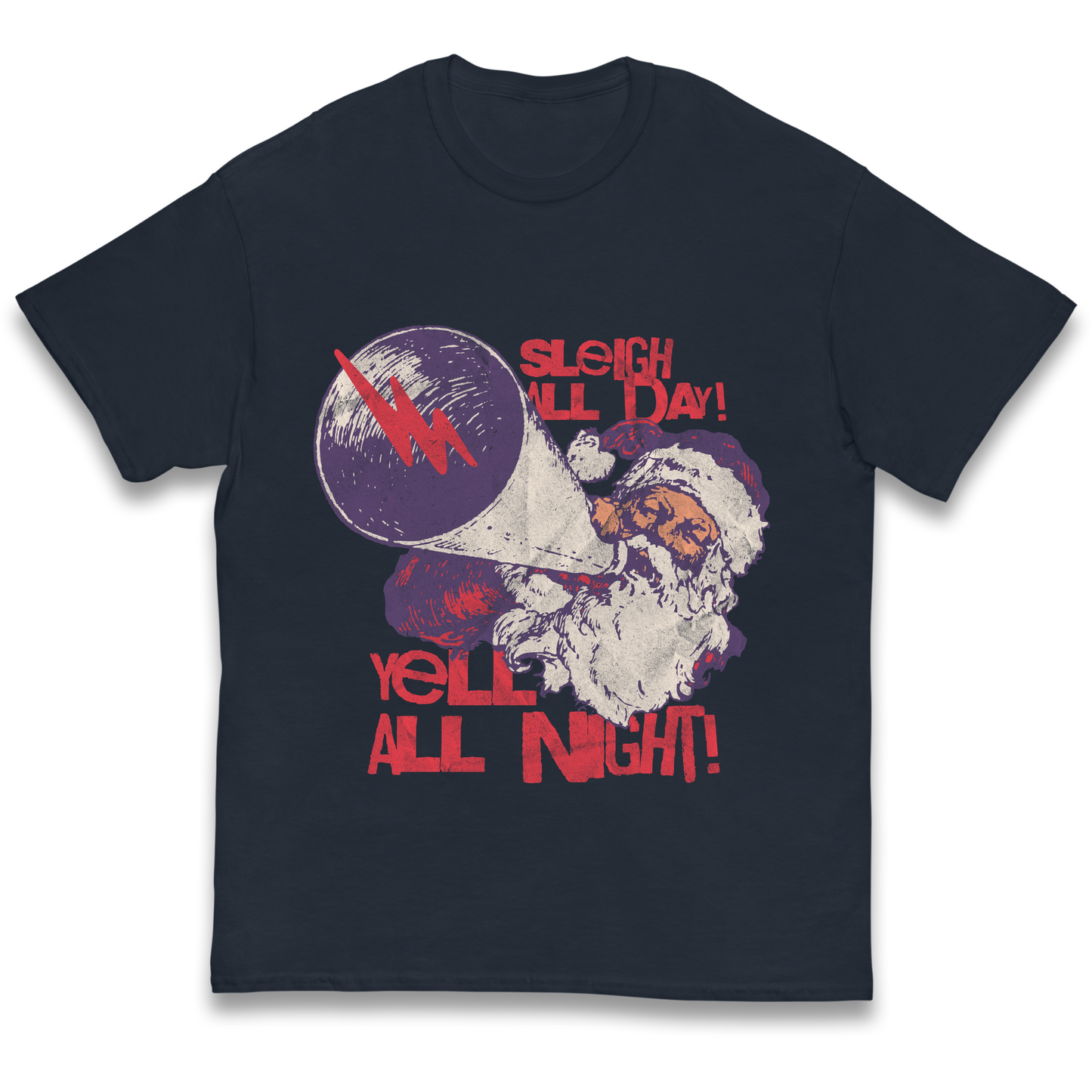 Sleigh All Day Yell All Night Santa Christmas kids t shirt