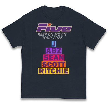 Five Keep On Movin' Tour 2025 kids t shirt