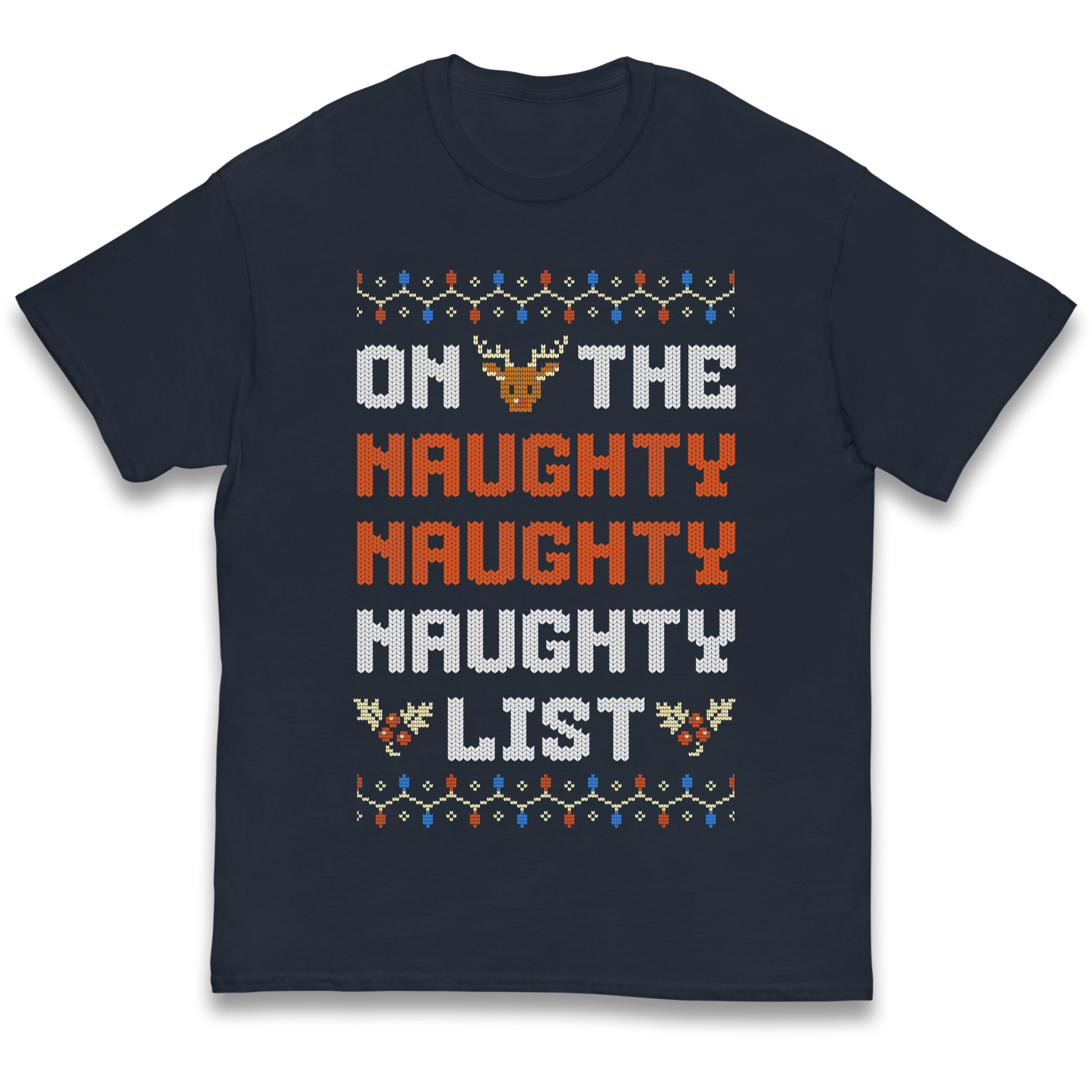 On The Naughty Naughty Naughty List Christmas kids t shirt