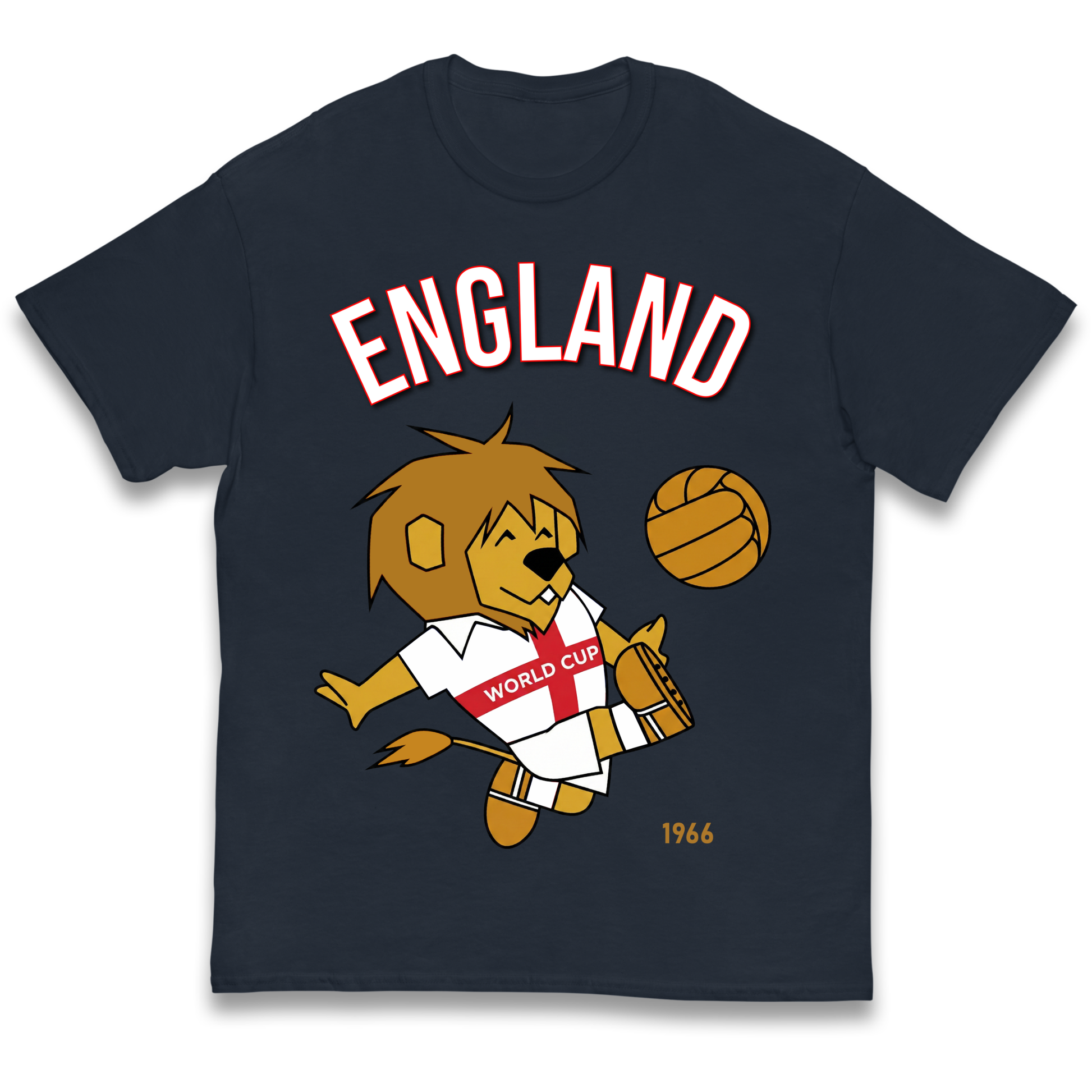 England World Cup Willie 1966 Football Kids T Shirt