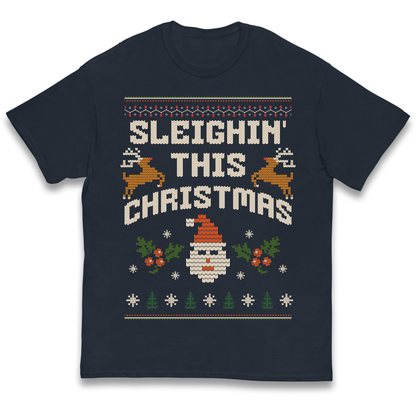Sleighin This Christmas Christmas kids t shirt