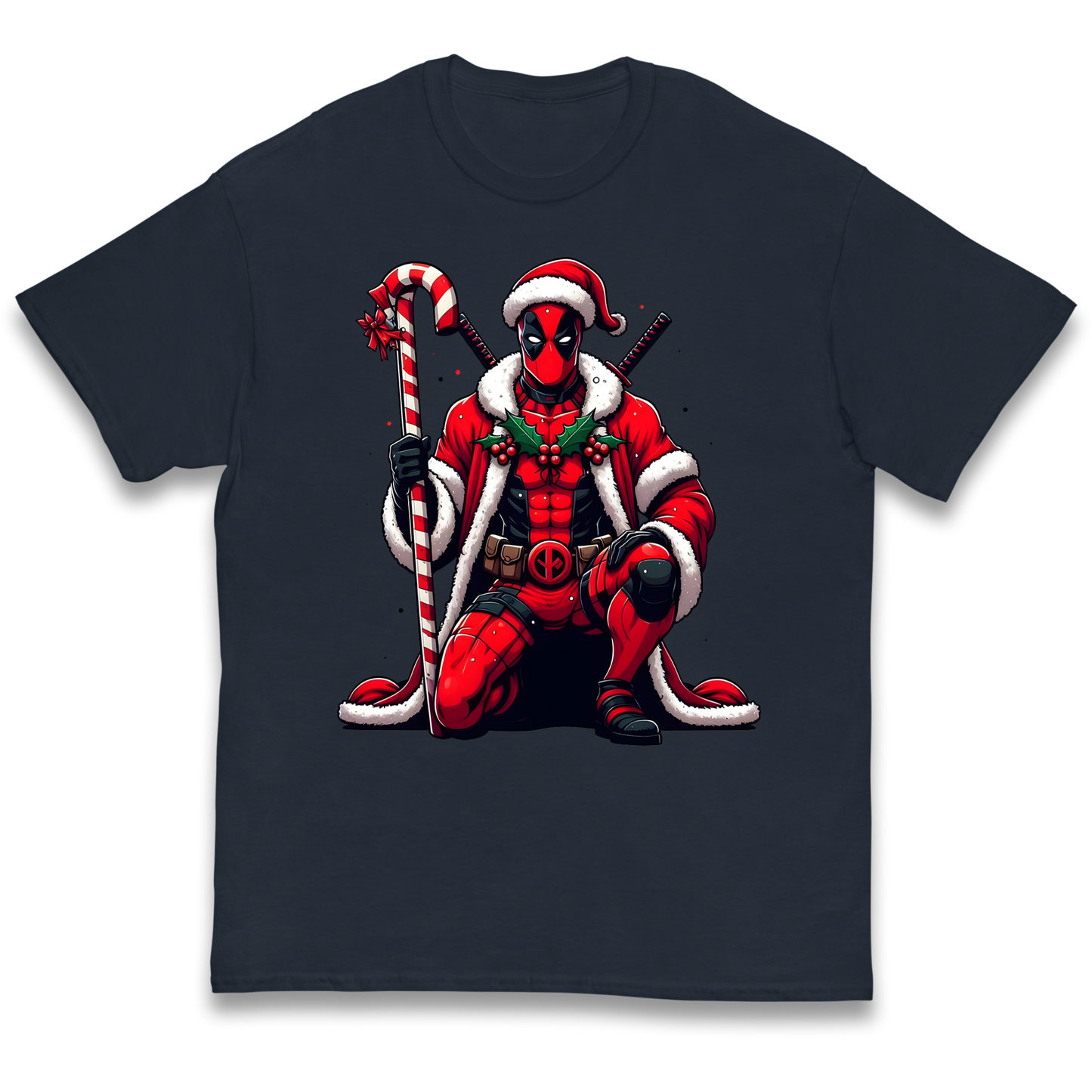 DeadPool Candy Cane Santa kids t shirt