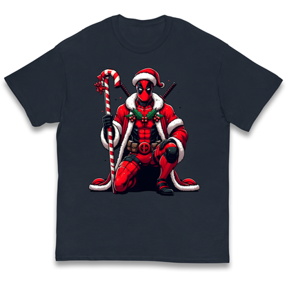 DeadPool Candy Cane Santa kids t shirt