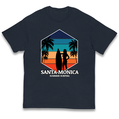 Santa Monica Summer Surfing kids t shirt