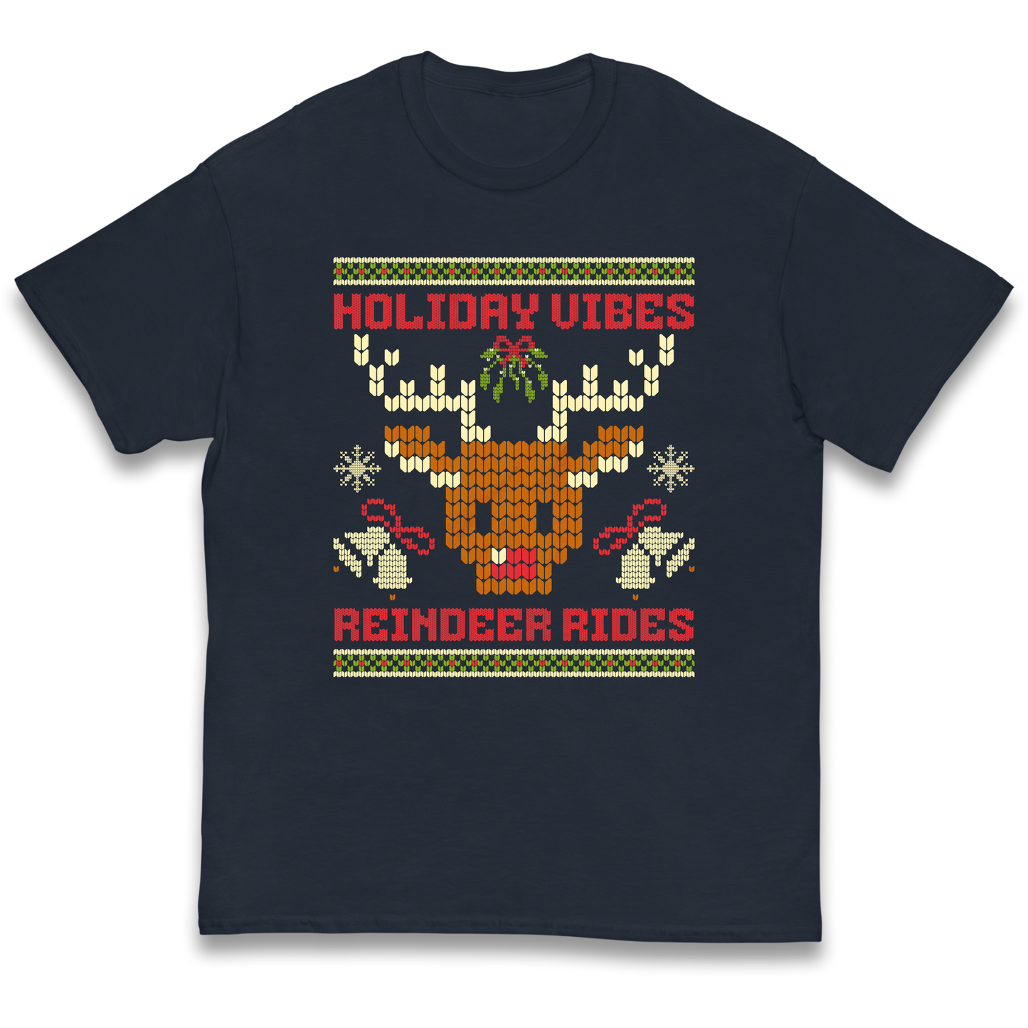 Holiday Vibes Reindeer Rides Christmas kids t shirt
