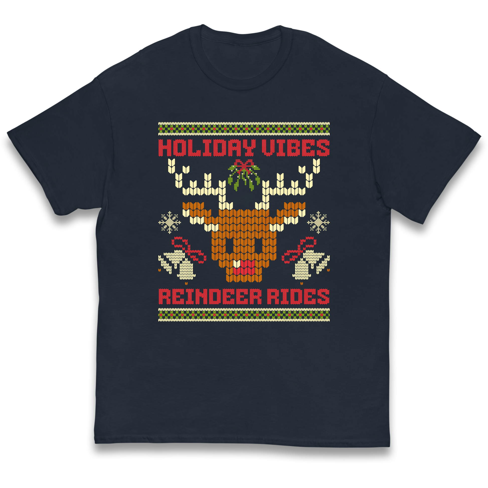 Holiday Vibes Reindeer Rides Christmas kids t shirt