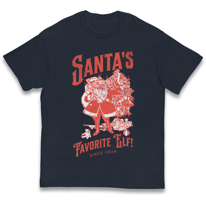 Santas Favourite Elf Christmas kids t shirt