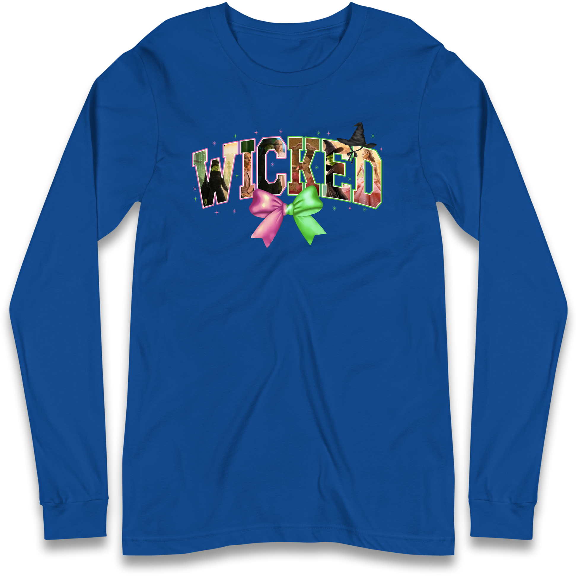 Wicked Pink and Green Bow Longsleeve T Shirt