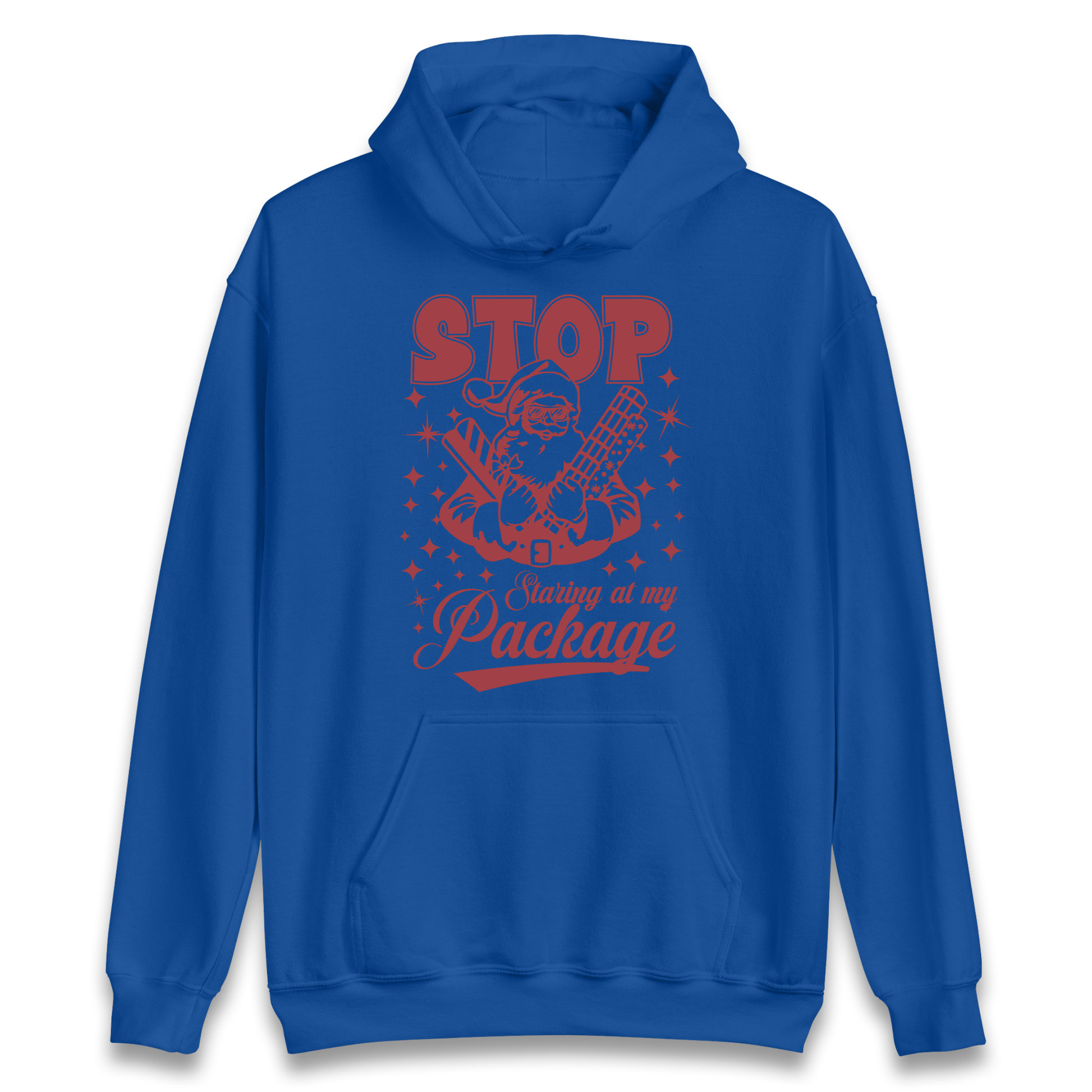Stop Staring at My Package Christmas Hoodie