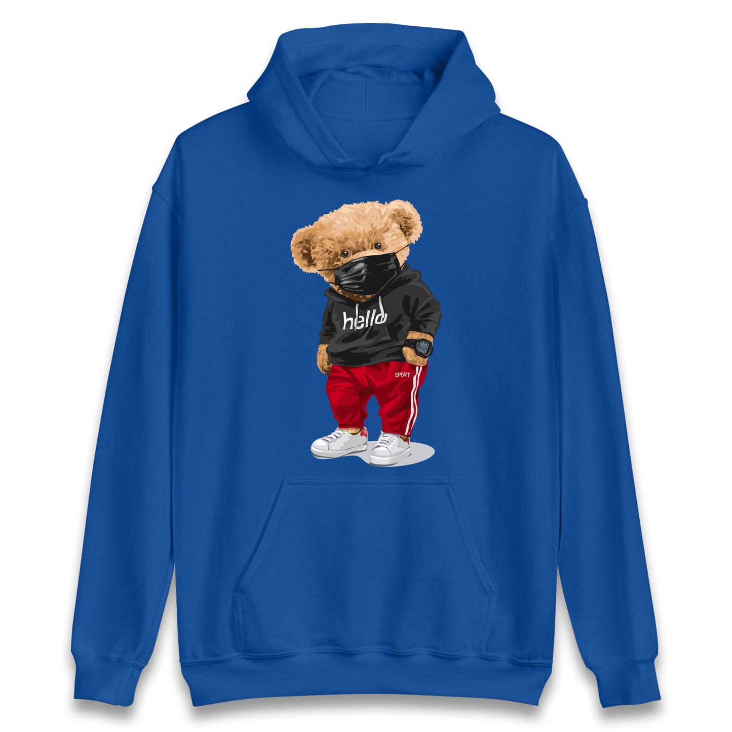 Teddy Bear Hello Streetwear Hoodie