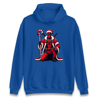 DeadPool Candy Cane Santa Hoodie