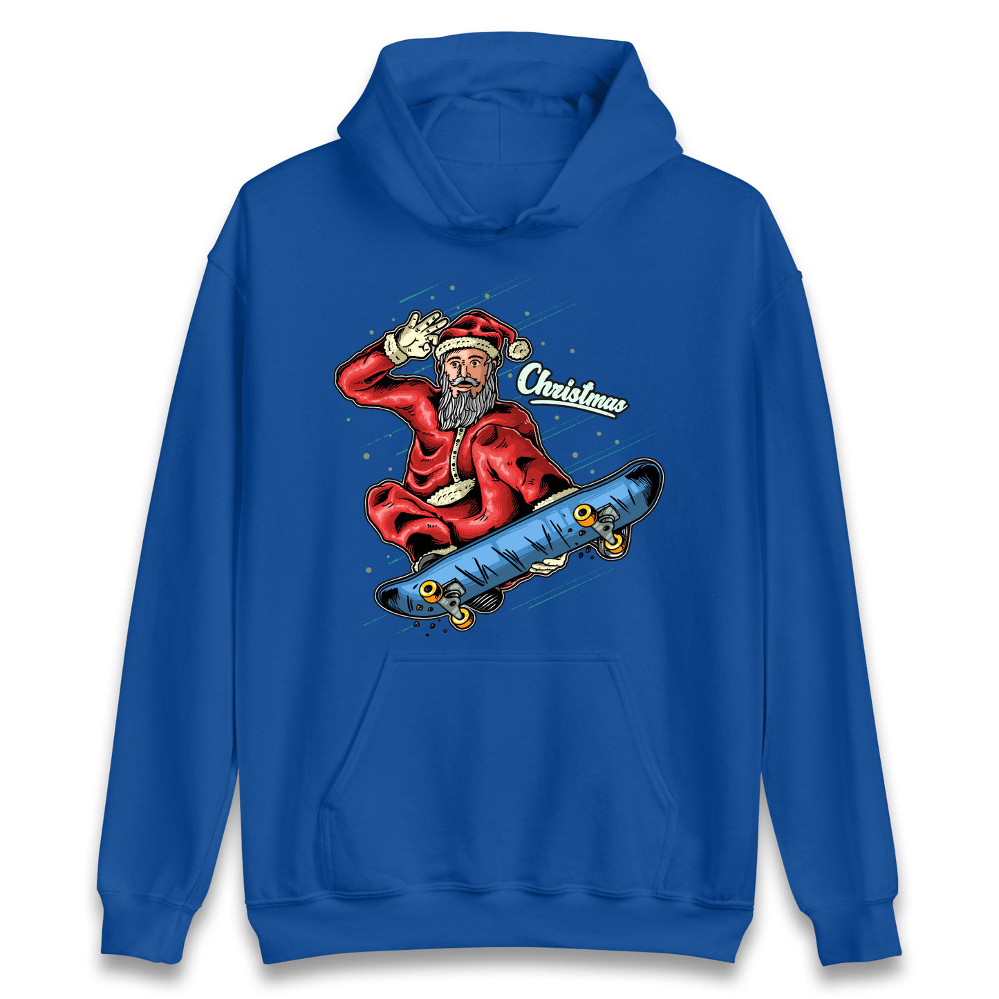Santa Skateboarding Christmas Hoodie