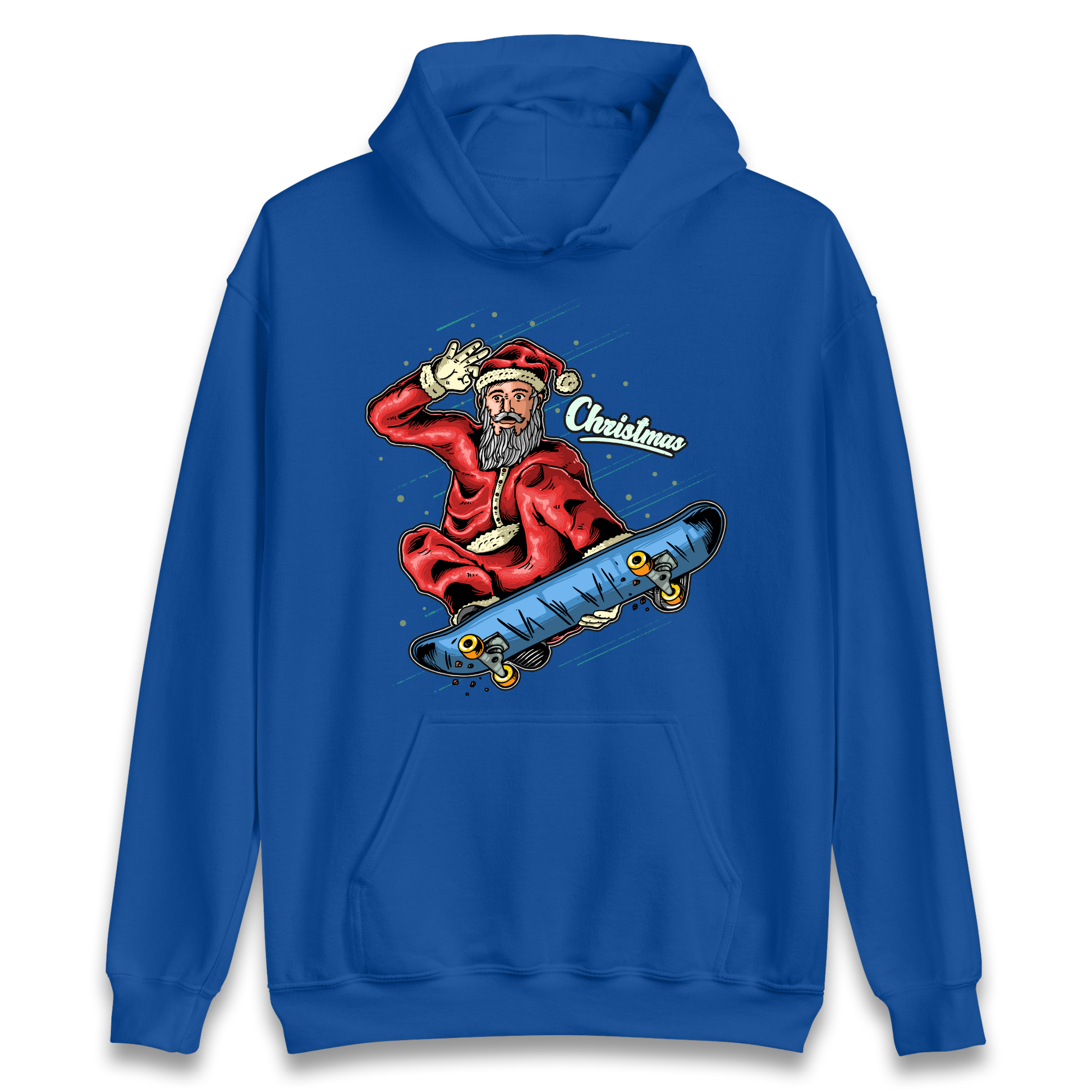 Santa Skateboarding Christmas Hoodie