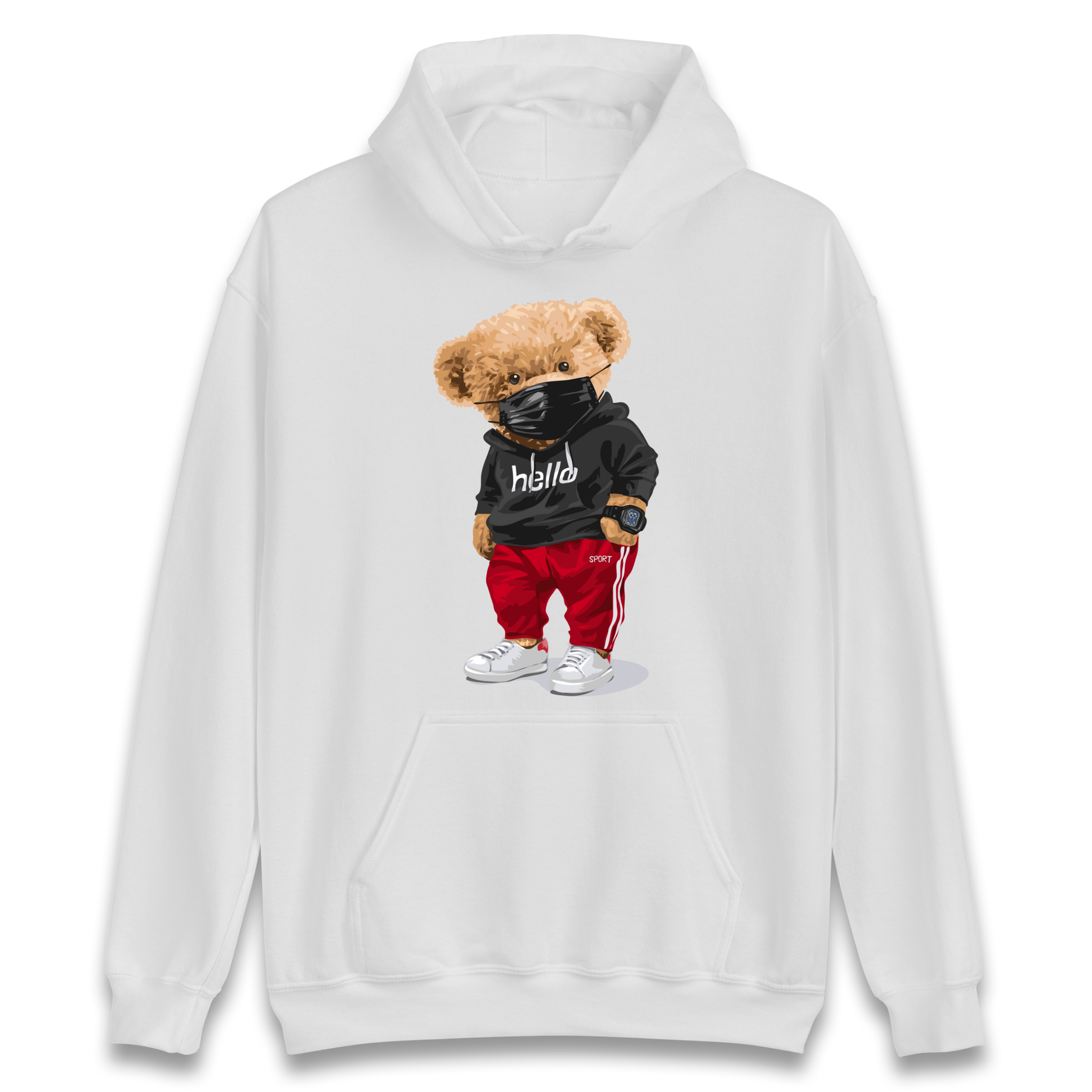 Teddy Bear Hello Streetwear Hoodie