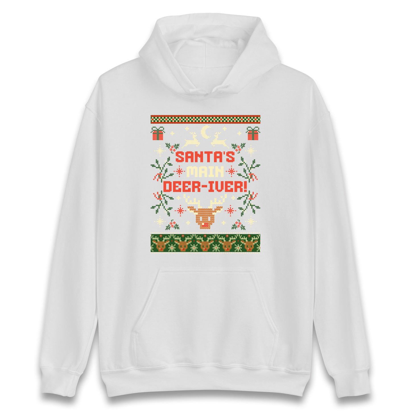 Santas Main Deer iver Christmas Hoodie