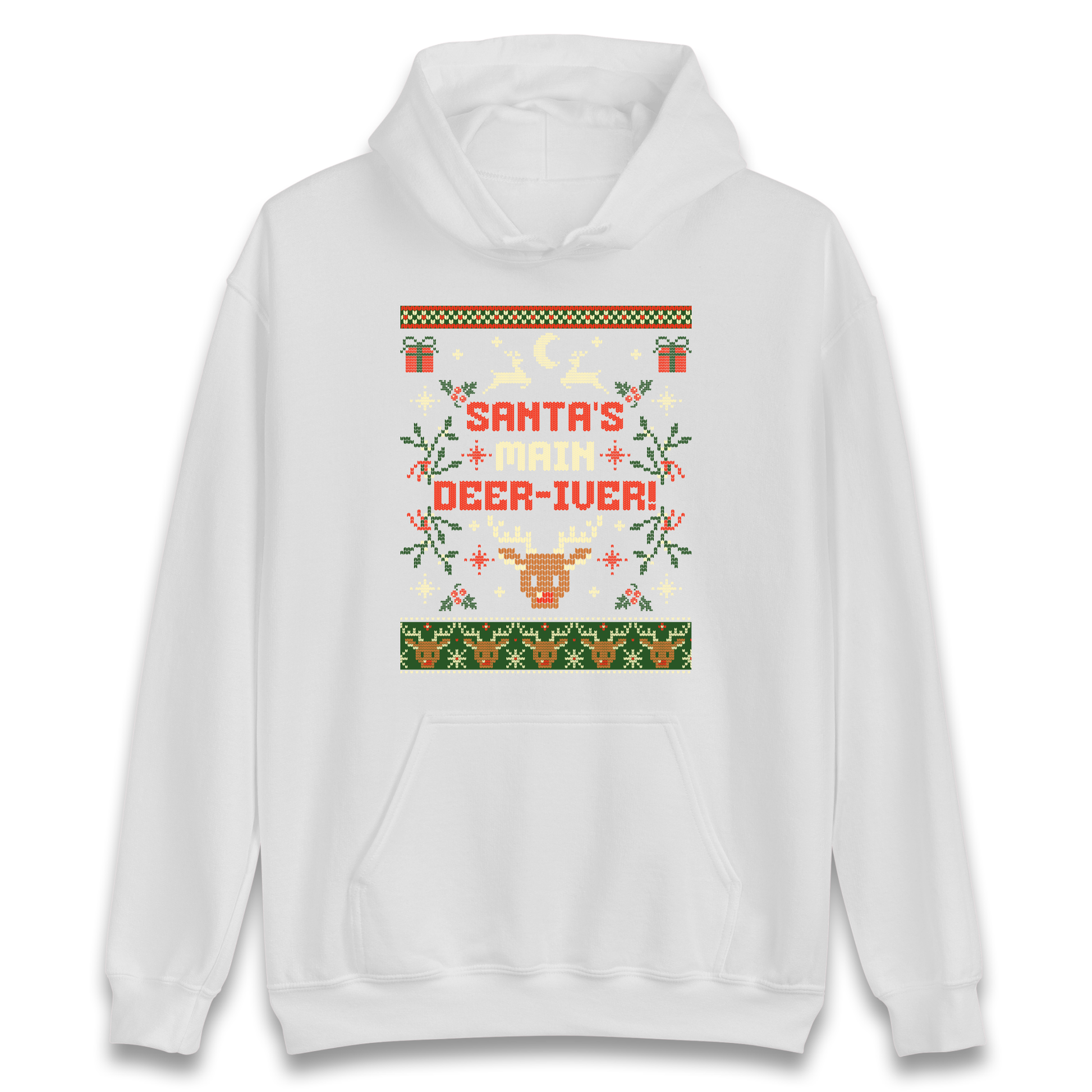 Santas Main Deer iver Christmas Hoodie