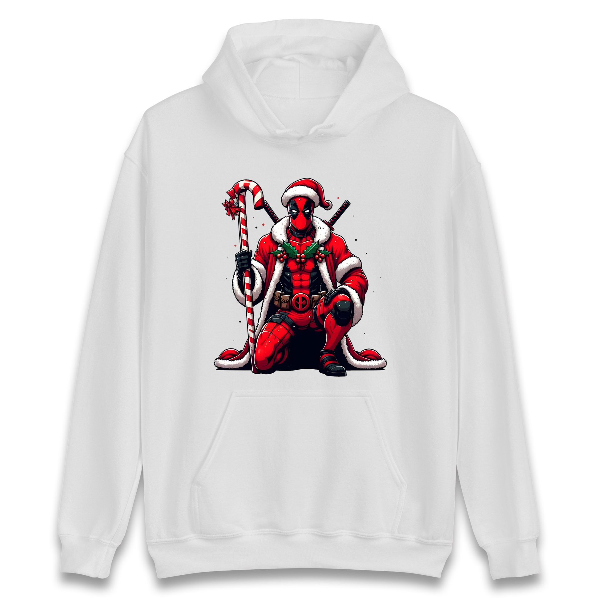 DeadPool Candy Cane Santa Hoodie