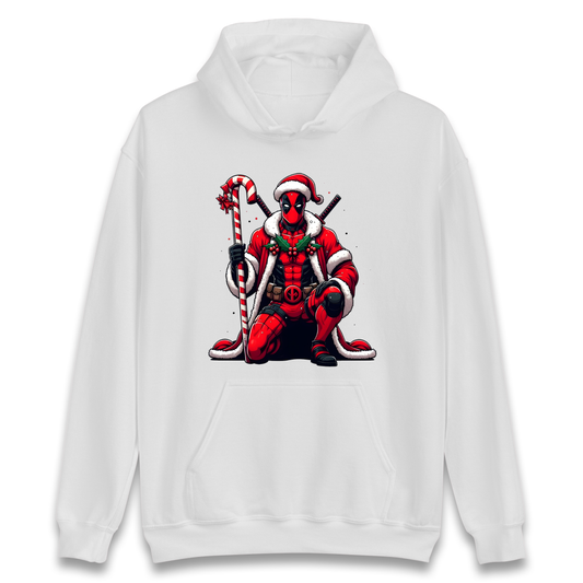 DeadPool Candy Cane Santa Hoodie