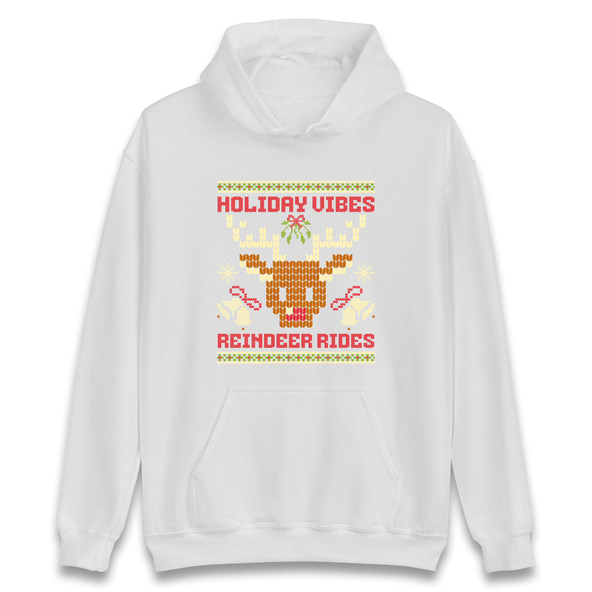 Holiday Vibes Reindeer Rides Christmas Hoodie