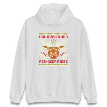 Holiday Vibes Reindeer Rides Christmas Hoodie