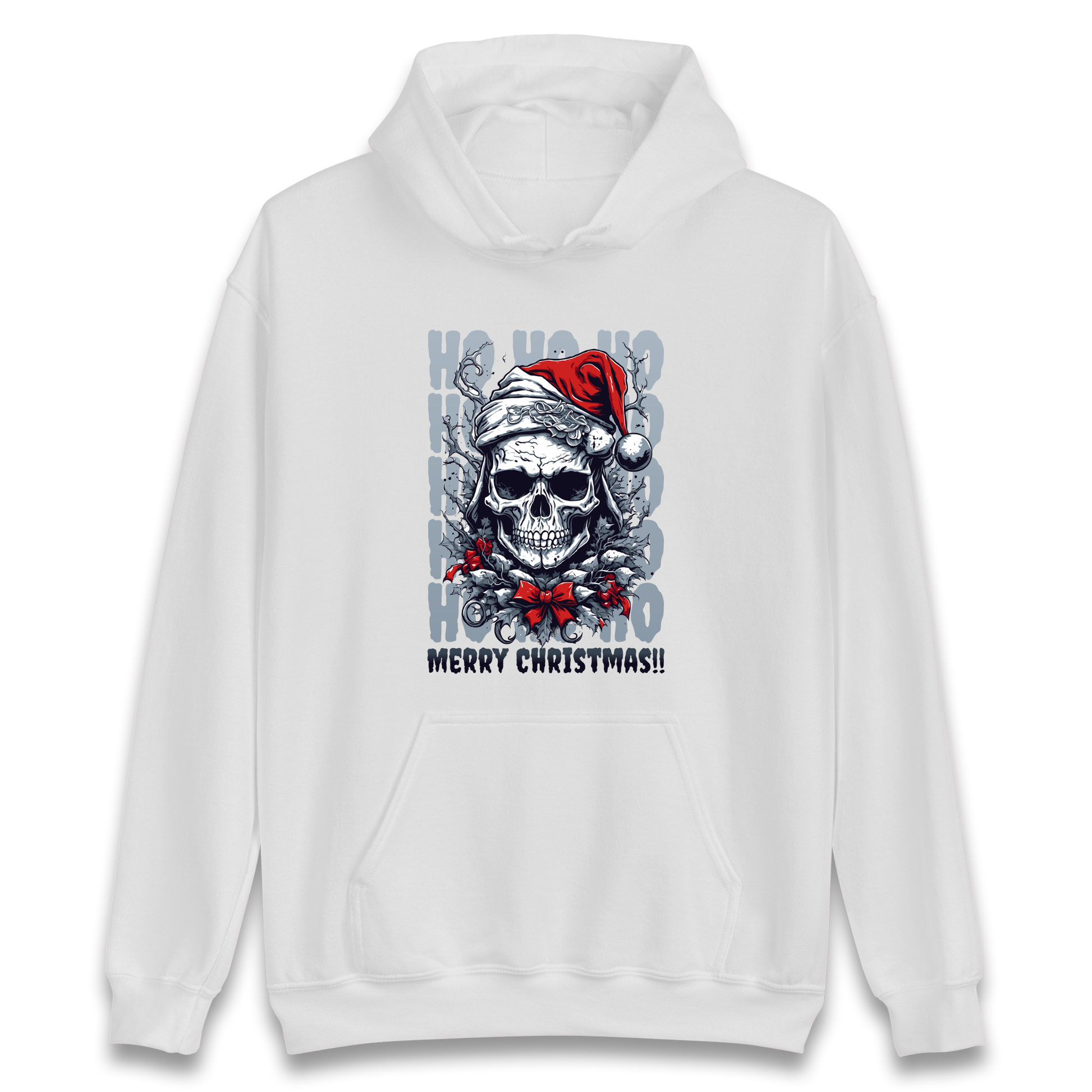 HO HO HO Santa Skelington Christmas Hoodie