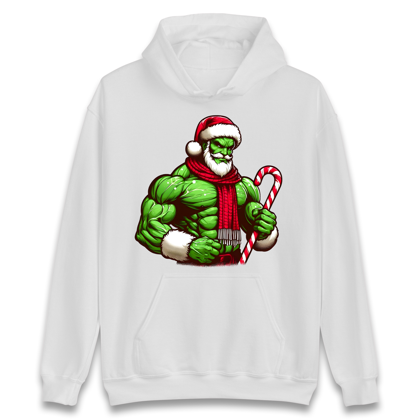The Hulk Candy Cane Santa Hoodie