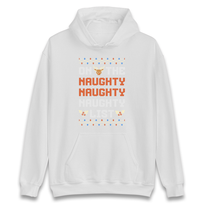On The Naughty Naughty Naughty List Christmas Hoodie