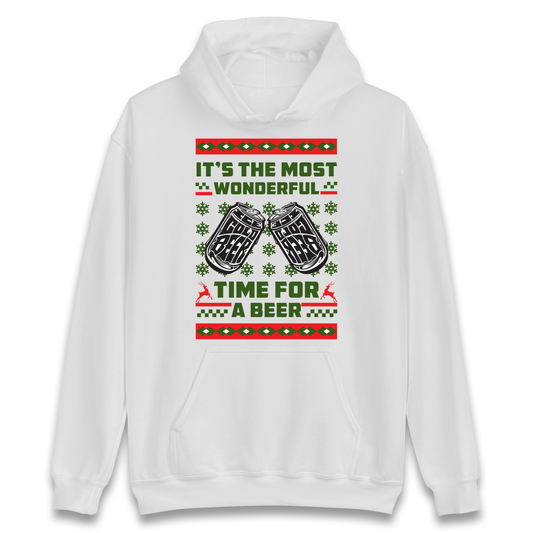 Its The Most Wonderful Time For A Beer Christmas Hoodie