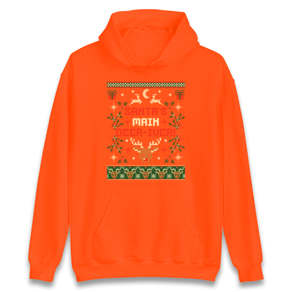 Santas Main Deer iver Christmas Hoodie
