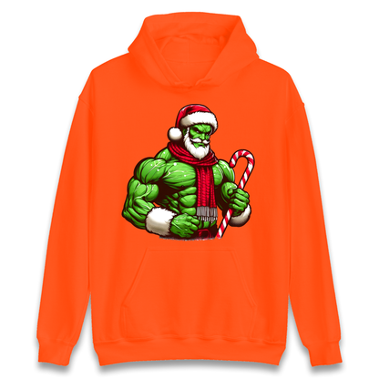 The Hulk Candy Cane Santa Hoodie