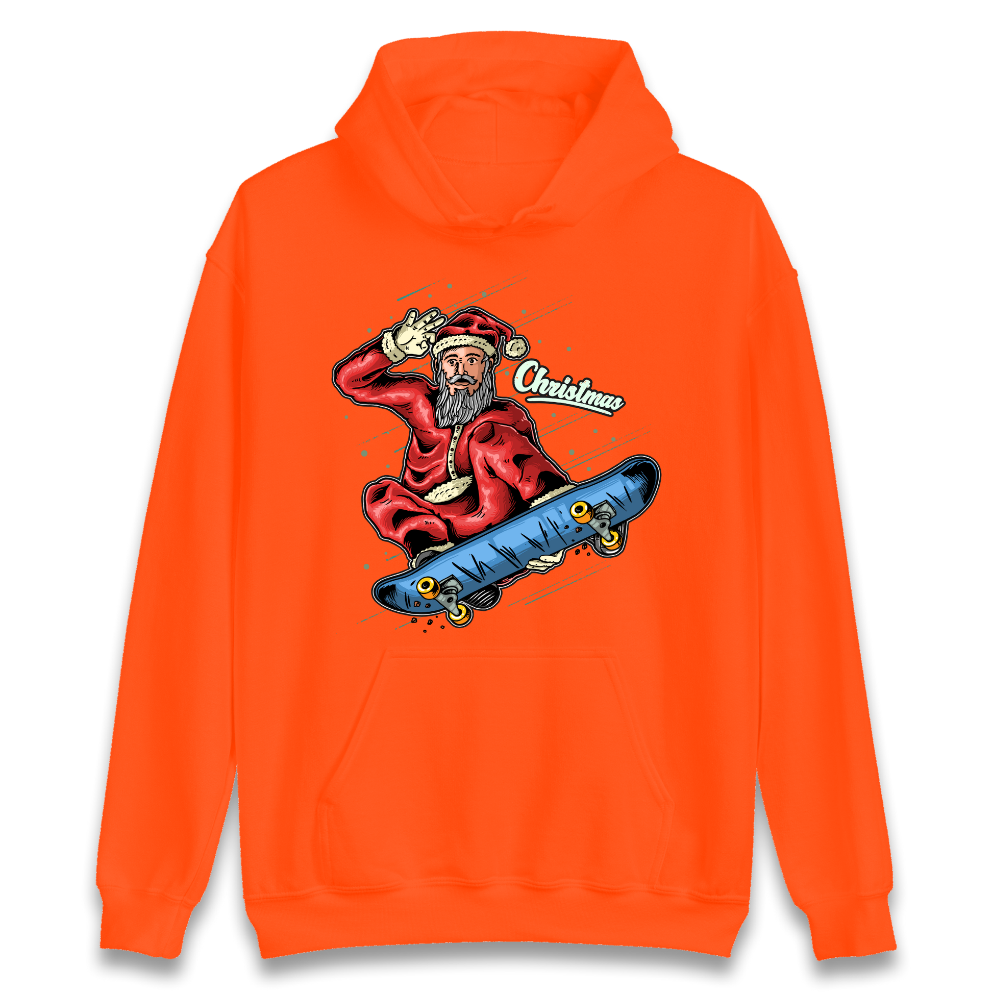 Santa Skateboarding Christmas Hoodie