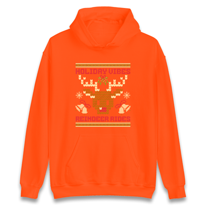 Holiday Vibes Reindeer Rides Christmas Hoodie