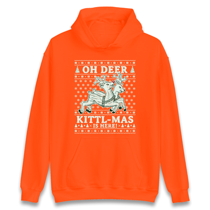 Oh Deer Kittl Mas Is Here Christmas Hoodie