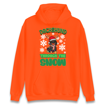 Dachshund Through The Snow Christmas Hoodie