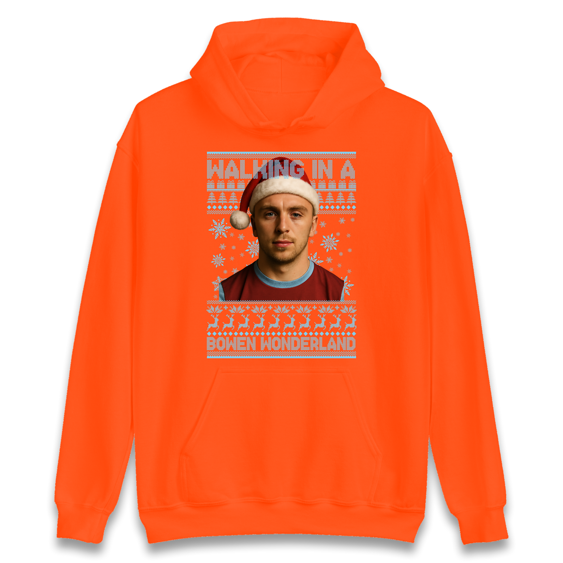 Jared Bowen walking in a Bowen Wonderland Christmas Hoodie