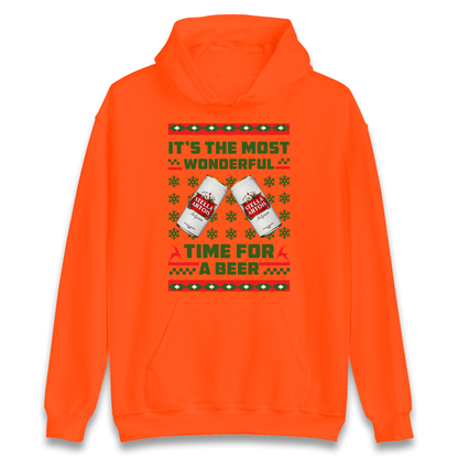 Its The Most Wonderful Time for A Beer Stella Christmas Hoodie