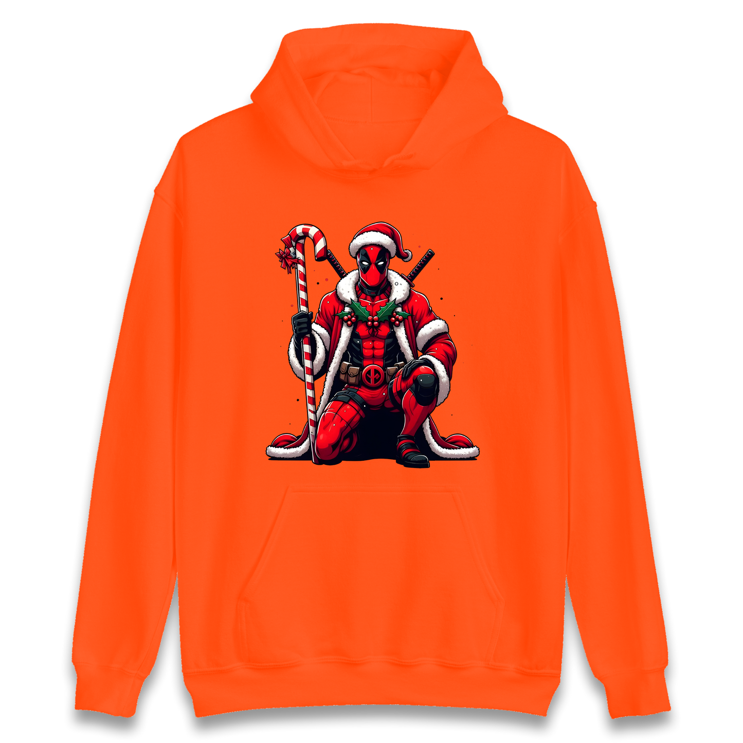 DeadPool Candy Cane Santa Hoodie
