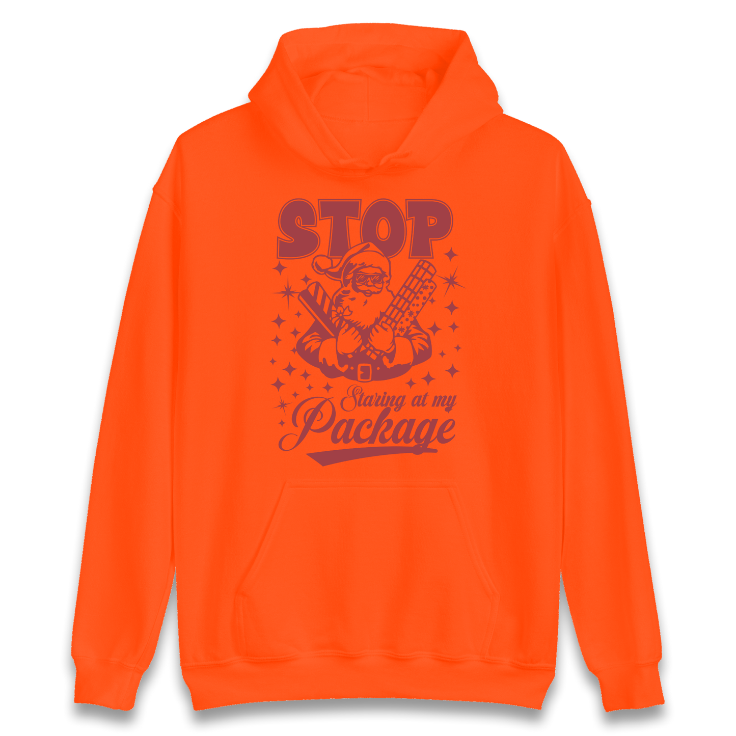 Stop Staring at My Package Christmas Hoodie