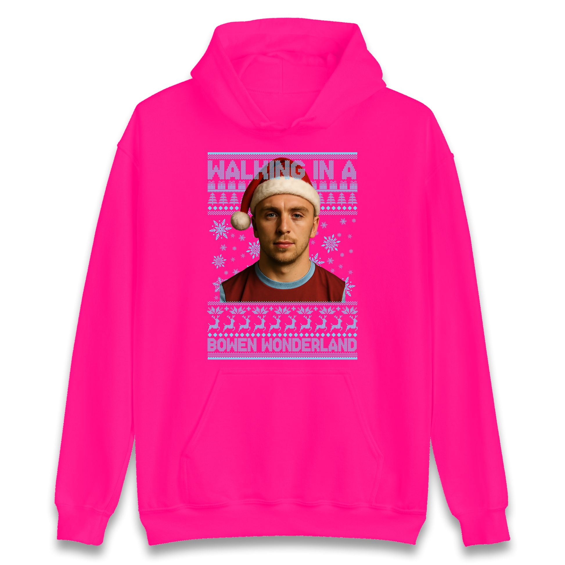 Jared Bowen walking in a Bowen Wonderland Christmas Hoodie
