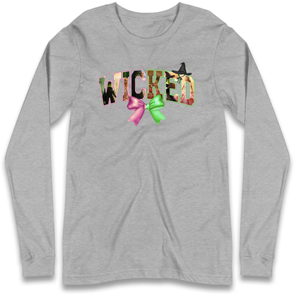 Wicked Pink and Green Bow Longsleeve T Shirt