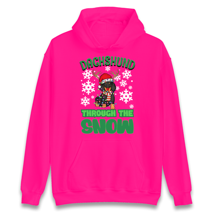 Dachshund Through The Snow Christmas Hoodie