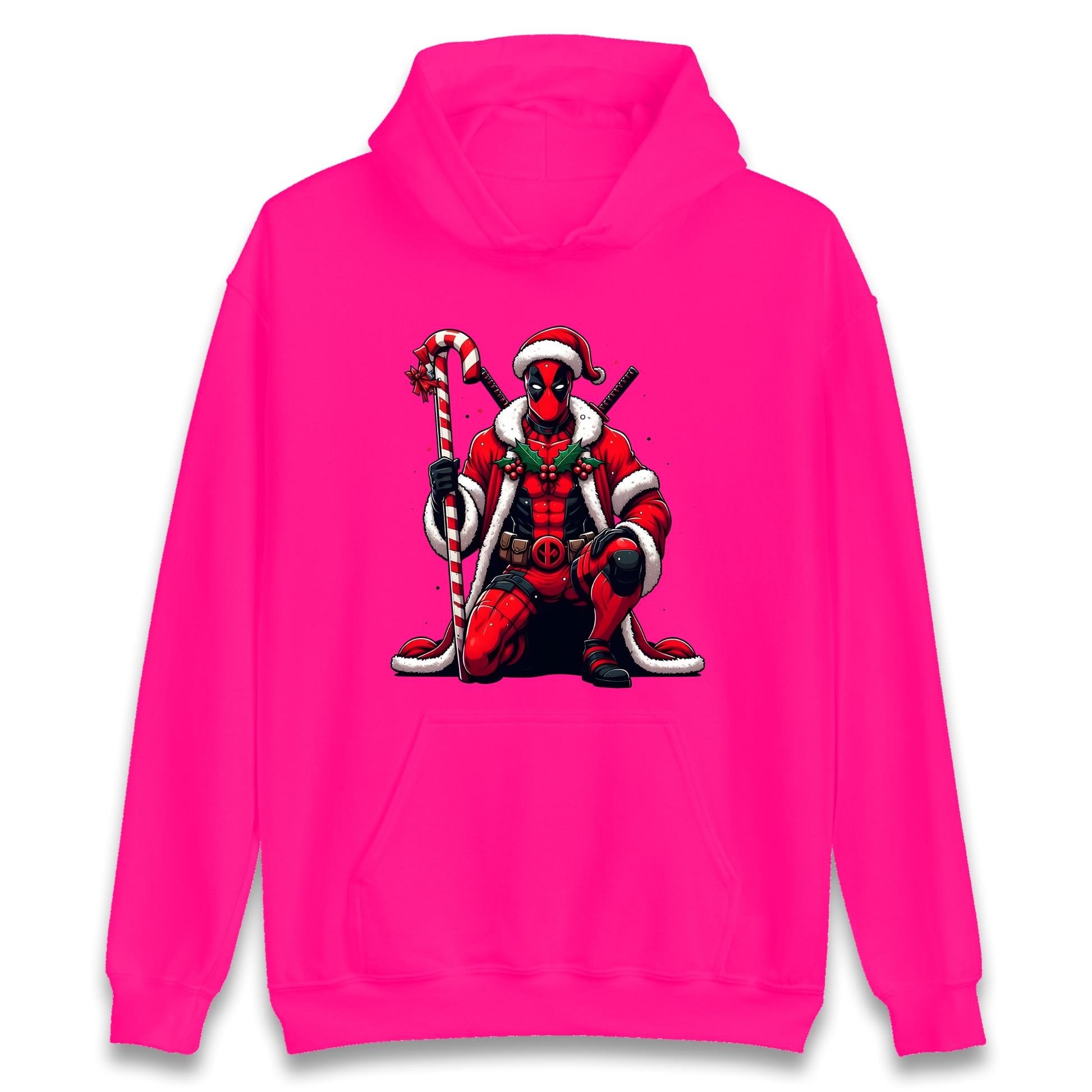 DeadPool Candy Cane Santa Hoodie